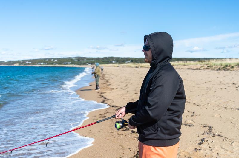 Eamon Mackenzie is dedicated on Lobsterville Beach.